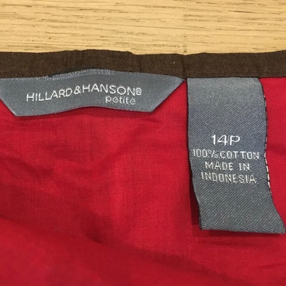 Hillard & Hanson Circle Skirt Size 14P Red Brown Ombre - Picture 5 of 9